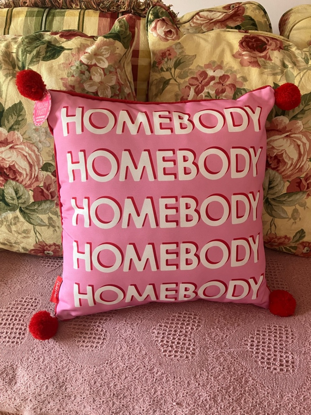 “Homebody” Cute colorful Pillow by Packed Party 🎈